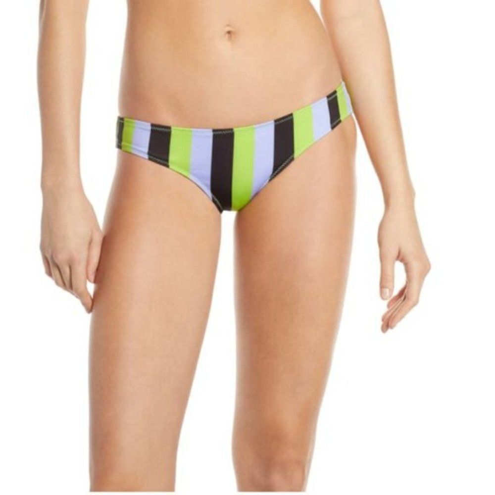 SOLID & STRIPED Elle Bikini Bottoms Lavender Lime size XL